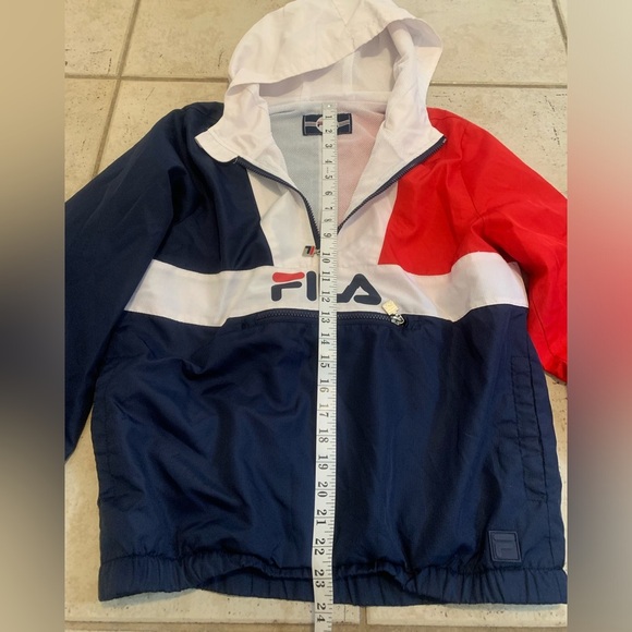 FILA Red White Blue Colorblock Anorak Pullover Windbreaker Jacket M - Picture 6 of 6